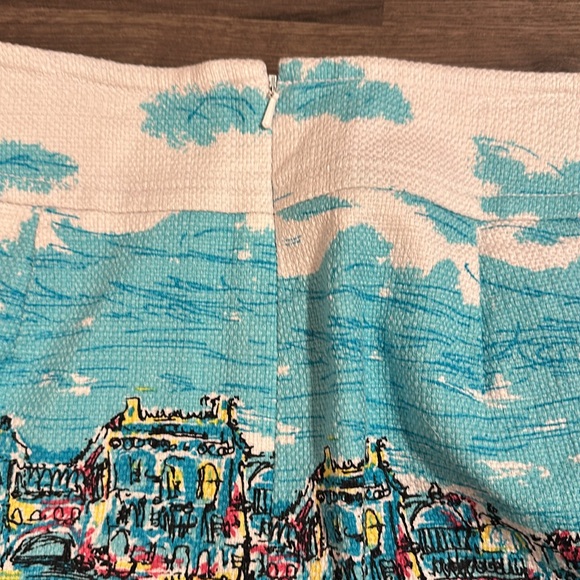 TALBOTS Travel ROME ITALY PRINT Pencil Skirt Woven Cotton Lined, Size 6 - Picture 3 of 9